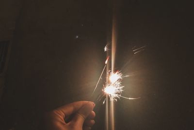 Firework display at night