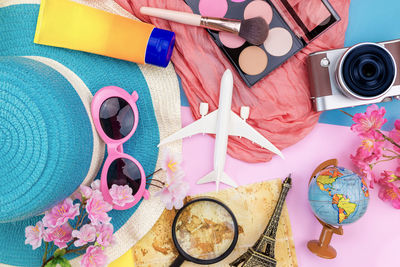 High angle view of sunglasses on table