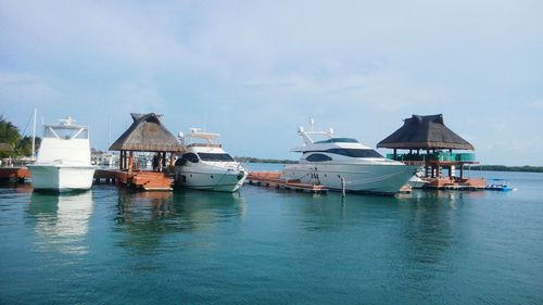 Boats in sea