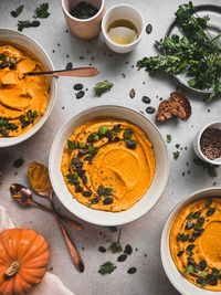 Pumpkin, carrot soup 