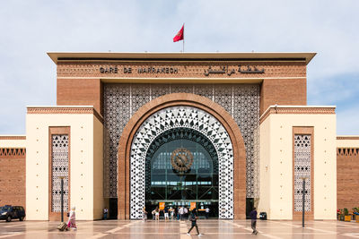 Entrance of historic building against sky