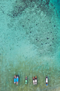 High angle view of people on beach