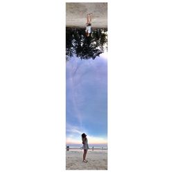 Full length of woman walking by tree against sky
