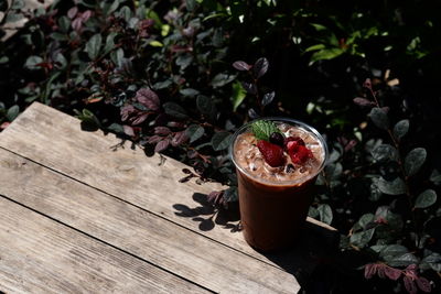 High angle view of fruit on table