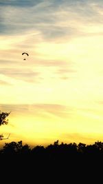Low angle view of sky at sunset