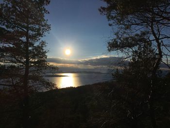 Scenic view of sea against sky at sunset