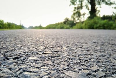 Surface level of road against sky