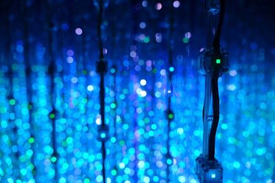 Defocused image of illuminated lights