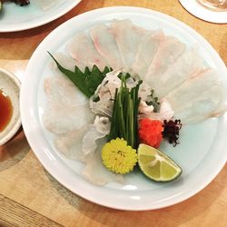 Close-up of food served in plate