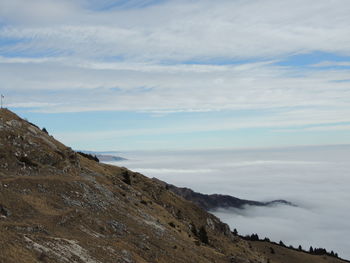 Scenic view of rocks against sky