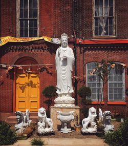 Fountain in front of building