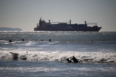 Man on boat in sea