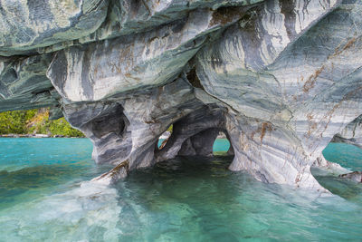 Rock formation in sea