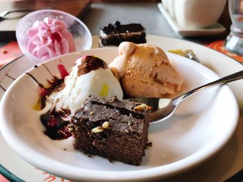 Close-up of cake in plate