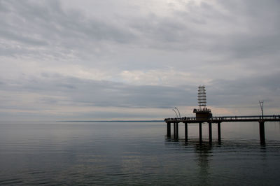 Pier over sea against sky