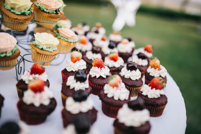 Close-up of cupcakes