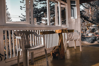 Chairs and tables in room