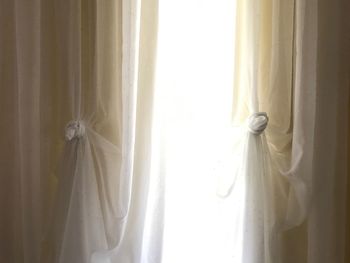 Close-up of white curtain