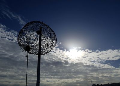 Low angle view of basketball hoop against sky