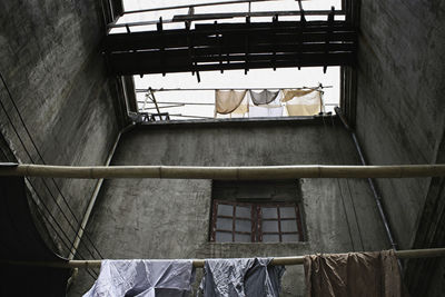 Low angle view of staircase in building