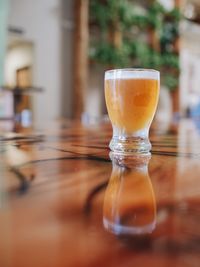 Close-up of water in glass on table