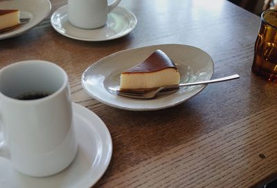 High angle view of coffee on table