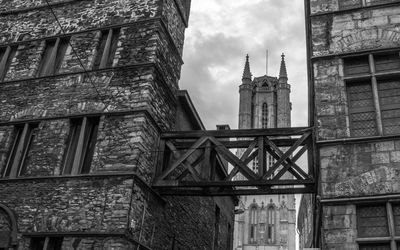Low angle view of historic building against sky