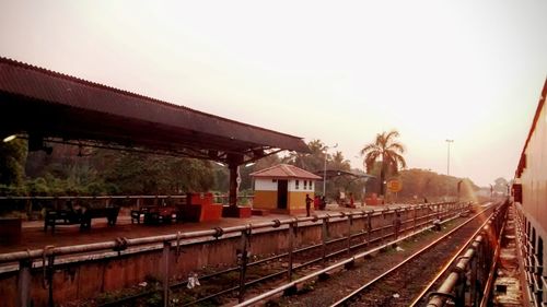 Train on railroad station platform