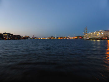 Illuminated cityscape at night