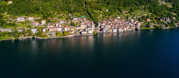 View of town by sea