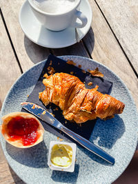 High angle view of food on table