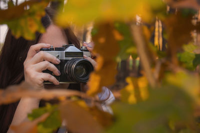 Portrait of man photographing