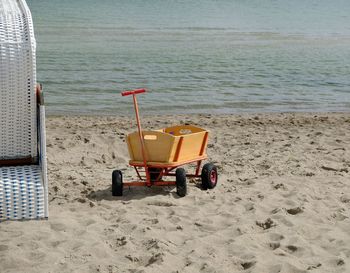 Deck chairs on beach