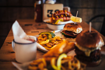 Close-up of food on table