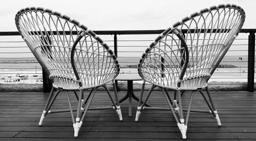 Chairs against sky