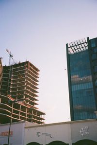 Low angle view of building against clear sky