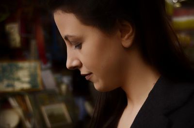 Close-up portrait of young woman