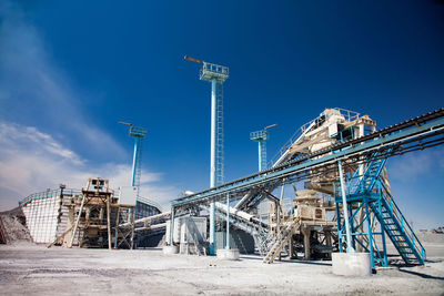 Slag processing machine for gold and platinum separation against blue sky 