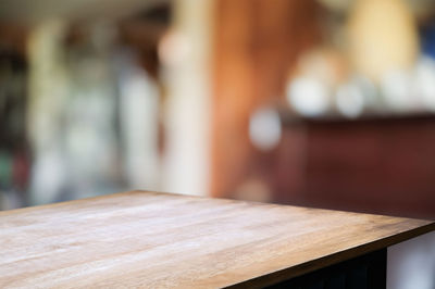 Close-up of empty table