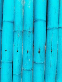 Full frame shot of blue bamboo door