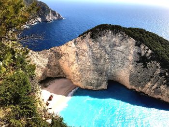 High angle view of sea against sky