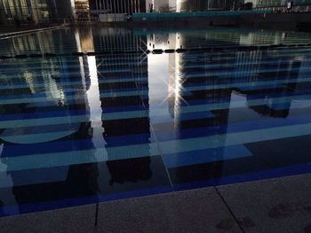 Reflection of buildings in water