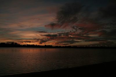 Scenic view of sea at sunset