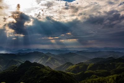 Scenic view of landscape against sky during sunset