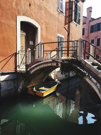 View of canal in city