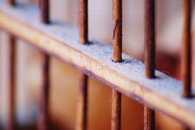 Close-up of rusty railing