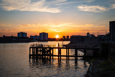 Sunset over portsmouth harbour 