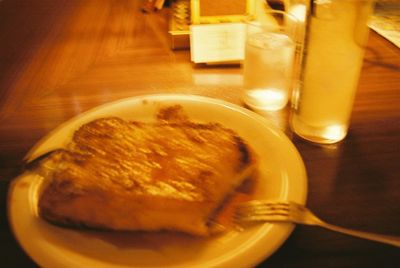 Close-up of food on table