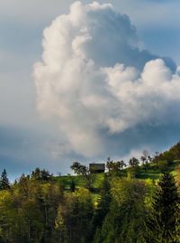 Scenic view of landscape against cloudy sky