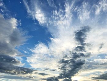 Low angle view of clouds in sky